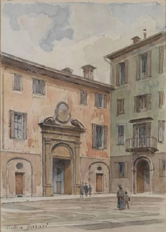 Piazzetta in via del Fieno, 1890 - 1910, Civiche Raccolte Storiche. Museo di Milano